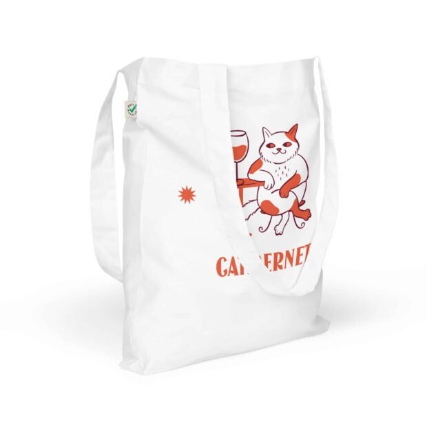 Organic fashion tote bag - Catbernet - Image 3
