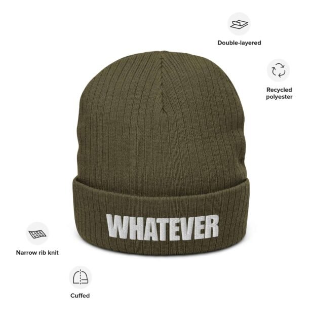 Recycled Polyester Ribbed knit beanie - Image 4