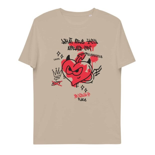 What are you afraid of? Unisex Organic Cotton T-shirt - Image 4