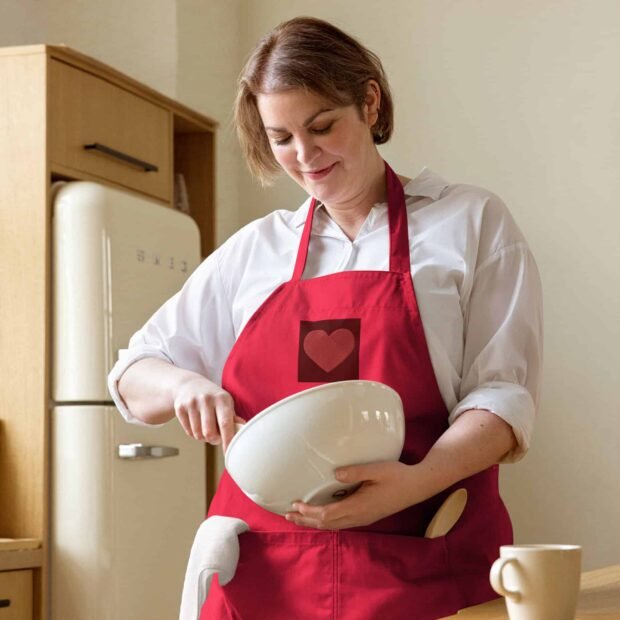 Embroidered Organic cotton apron
